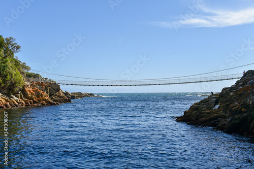 Storms River Suspension Bridge is one of top tourist attractions in Tsitsikamma National Park,Garden Route, Western Cape, South Africa