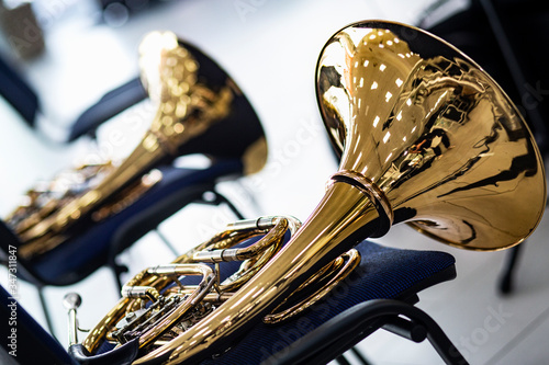 Canvas Print Golden french horn