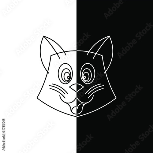 Minimal Cat Black and white
