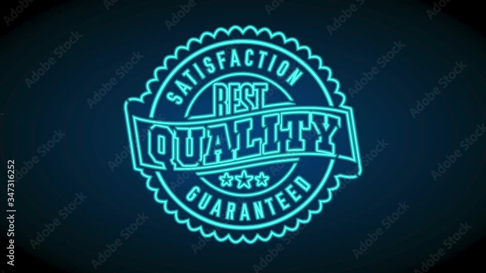 business ad campaign with neon lights illuminating best quality satisfaction guaranteed on wavy wheel with ribbon and stars business ad campaign with neon lights illuminating best quality satisfaction guaranteed on wavy wheel with ribbon and stars