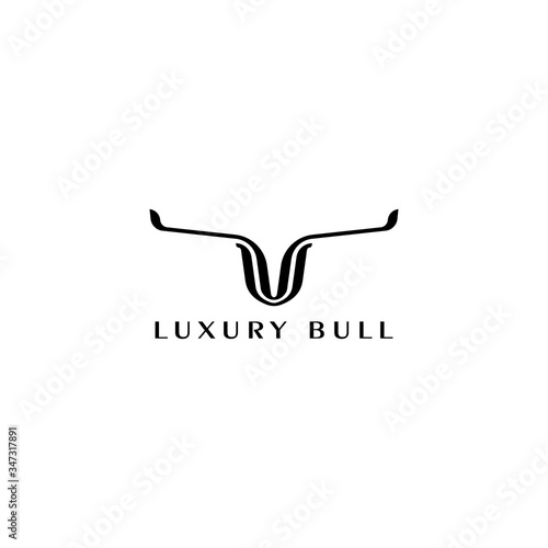Luxury bull head logo icon vector.