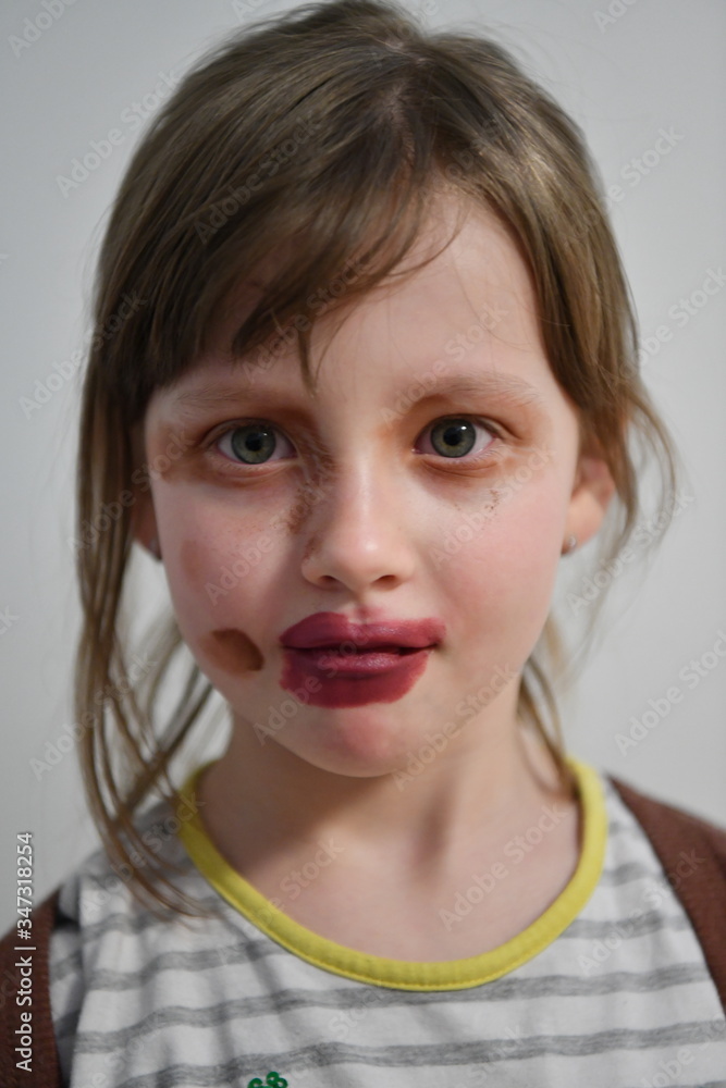 Little girl playing with mommy's make up Little girl playing with mommy's make up