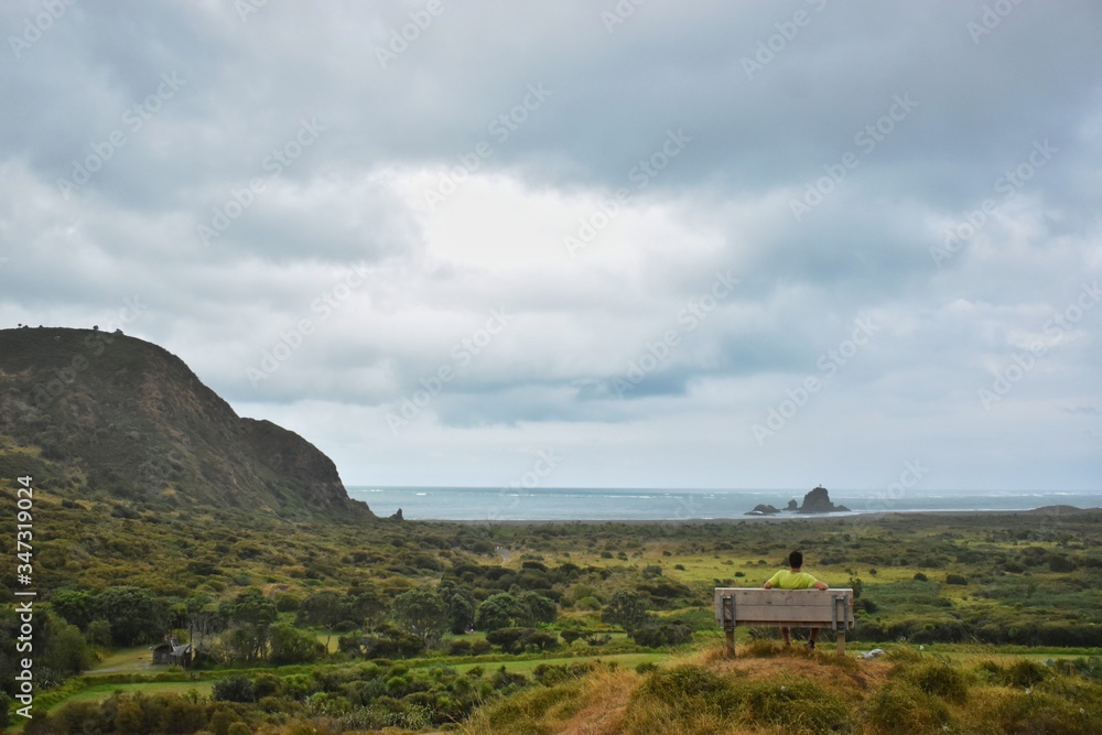Obraz premium New Zealand, Whatipu is a remote black sand beach on the west coast of the Auckland Region in the North Island of New Zealand.