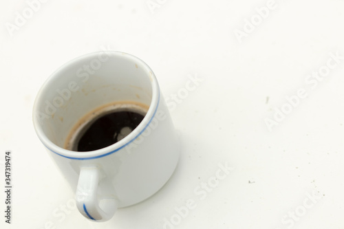 Cup of coffee white background