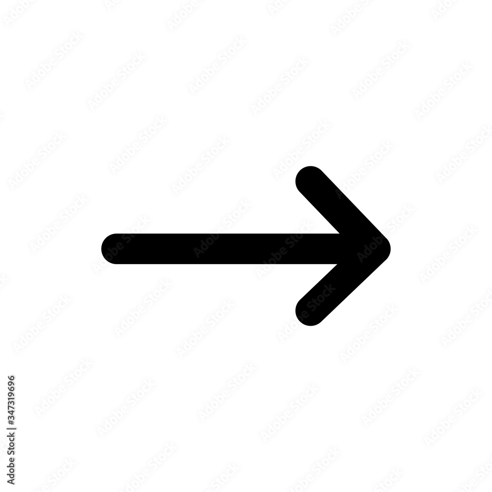 Arrow glyph icon design. Forward mark vector illustration. Black glyph on white background. Arrow glyph icon design. Forward mark vector illustration. Black glyph on white background.