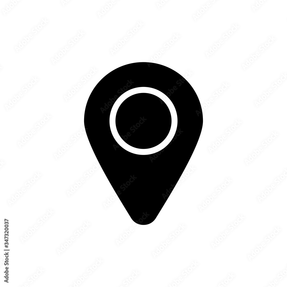 Pin map glyph icon design. Location pin mark vector illustration. Pin map glyph icon design. Location pin mark vector illustration.