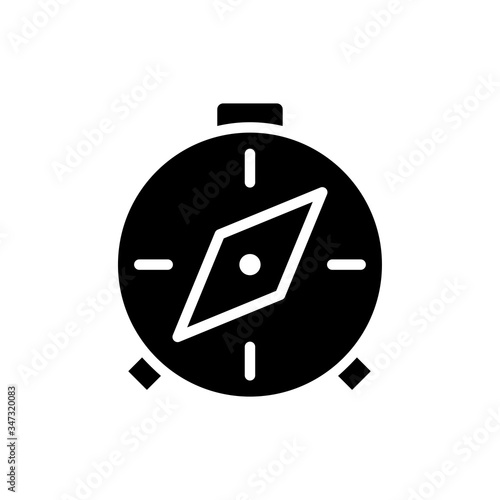 Compass glyph icon design. Navigation mark vector illustration.