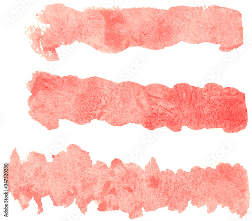 Abstract pink watercolor hand paint texture, isolated on white background, watercolor textured backdrop, watercolor drop, traced, vector eps 10
