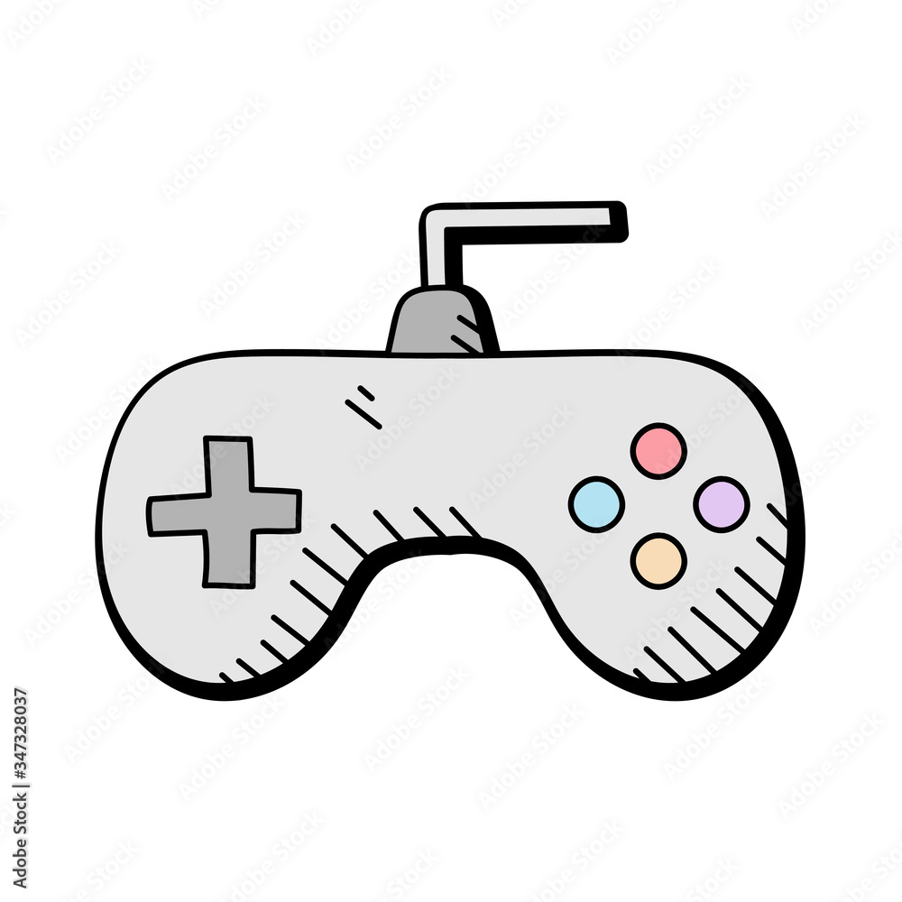 joystick hand drawn vector design. multimedia icon joystick hand drawn vector design. multimedia icon