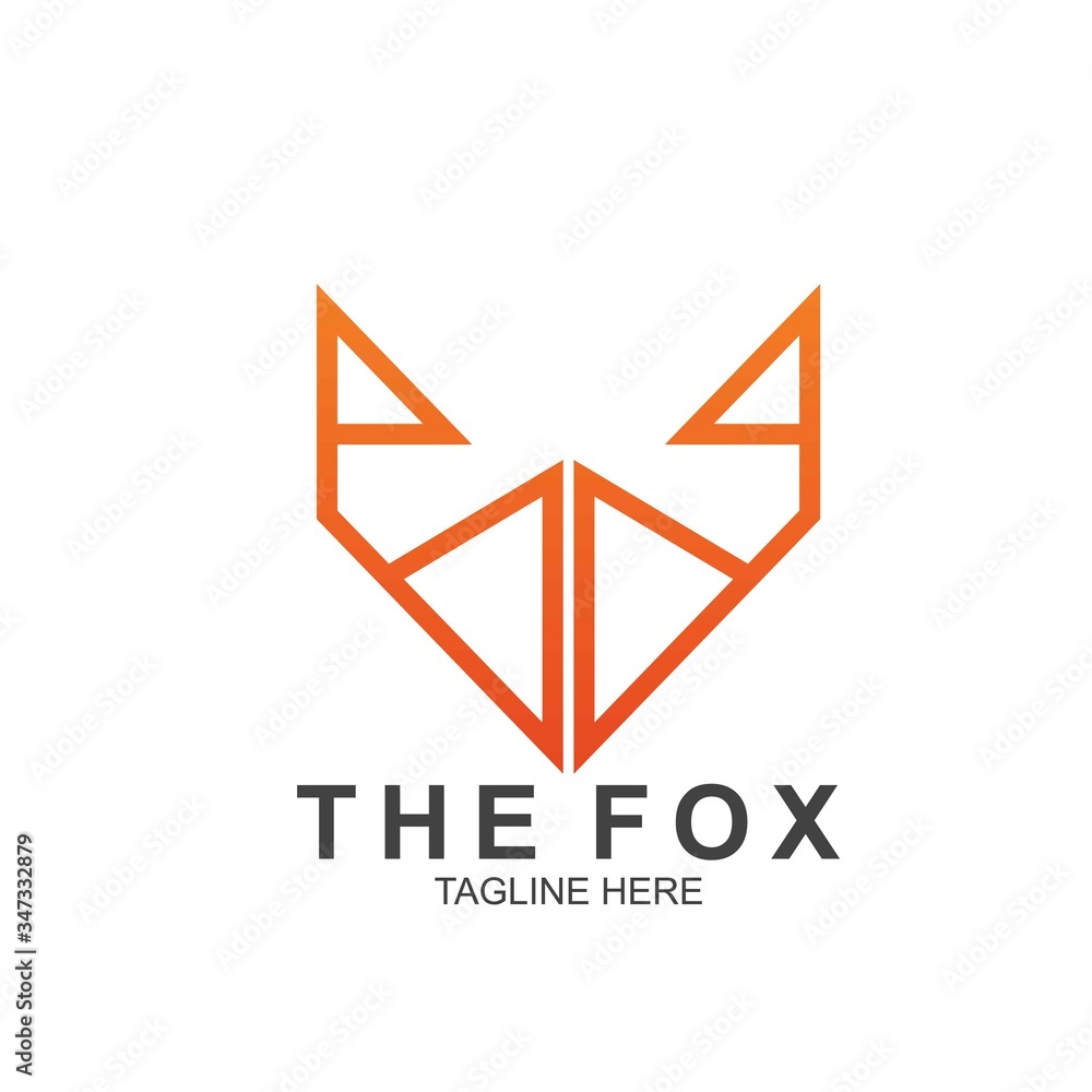 Fox logo with modern concept. Vector icon fox design Fox logo with modern concept. Vector icon fox design