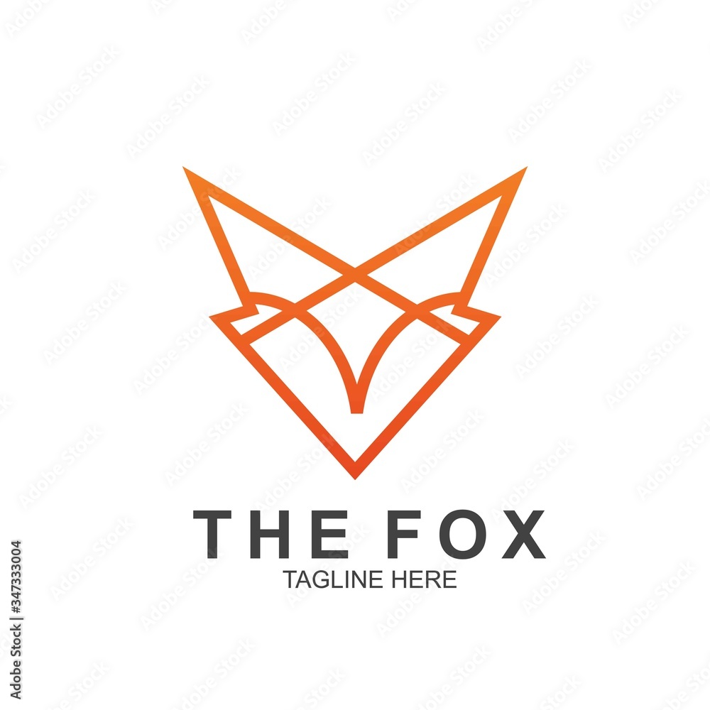 Fox logo with modern concept. Vector icon fox design