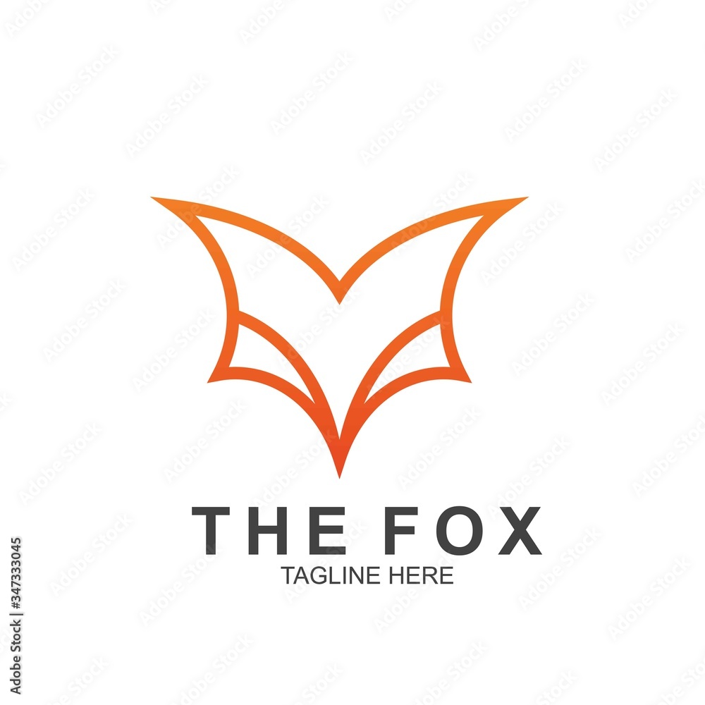 Fox logo with modern concept. Vector icon fox design Fox logo with modern concept. Vector icon fox design