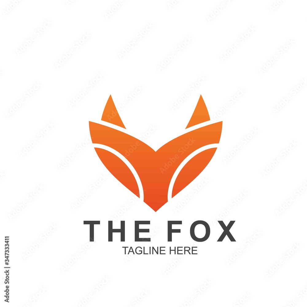 Fox logo with modern concept. Vector icon fox design Fox logo with modern concept. Vector icon fox design
