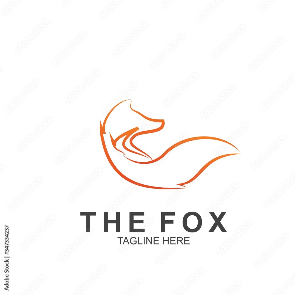 Fox logo with modern concept. Vector icon fox design Fox logo with modern concept. Vector icon fox design