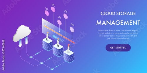 Wallpaper Mural Isometric vector design of concept cloud storage management technology. Torontodigital.ca