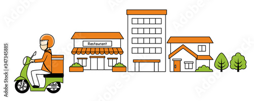 illustration of delivery and bike