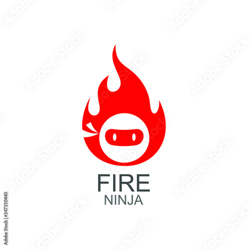 Fire ninja logo design