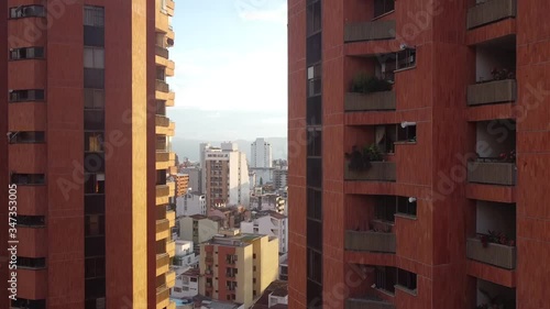 Aerial shot with bucaramana drone through the neighborhood