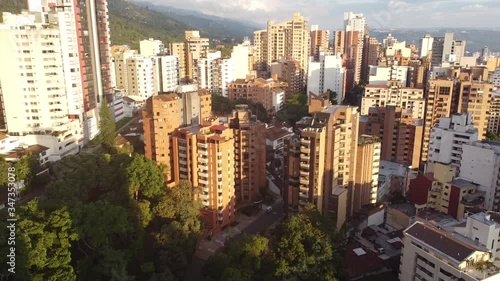 Aerial shot with bucaramana drone through the neighborhood cabecera