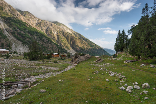 Beautiful scenery of Fairy meadow in summer season in a morning, Chilas, Gilgit Baltistan in Pakistan