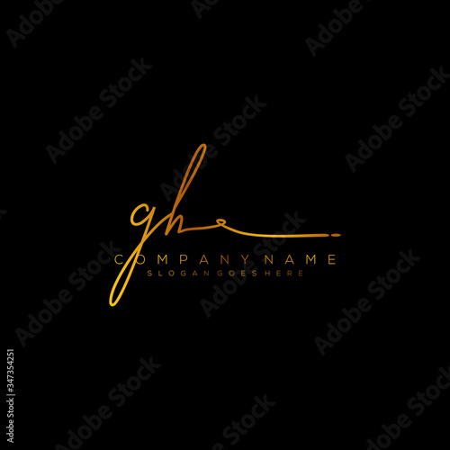 Letter GH Signature Logo Template Vector photo