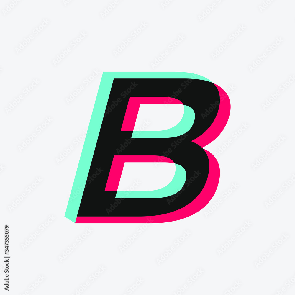 initial letter logo with 3d effect. logo for company. tiktok font initial letter logo with 3d effect. logo for company. tiktok font