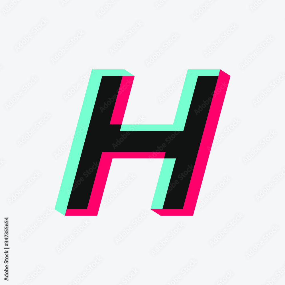 initial letter logo with 3d effect. logo for company. tiktok font initial letter logo with 3d effect. logo for company. tiktok font