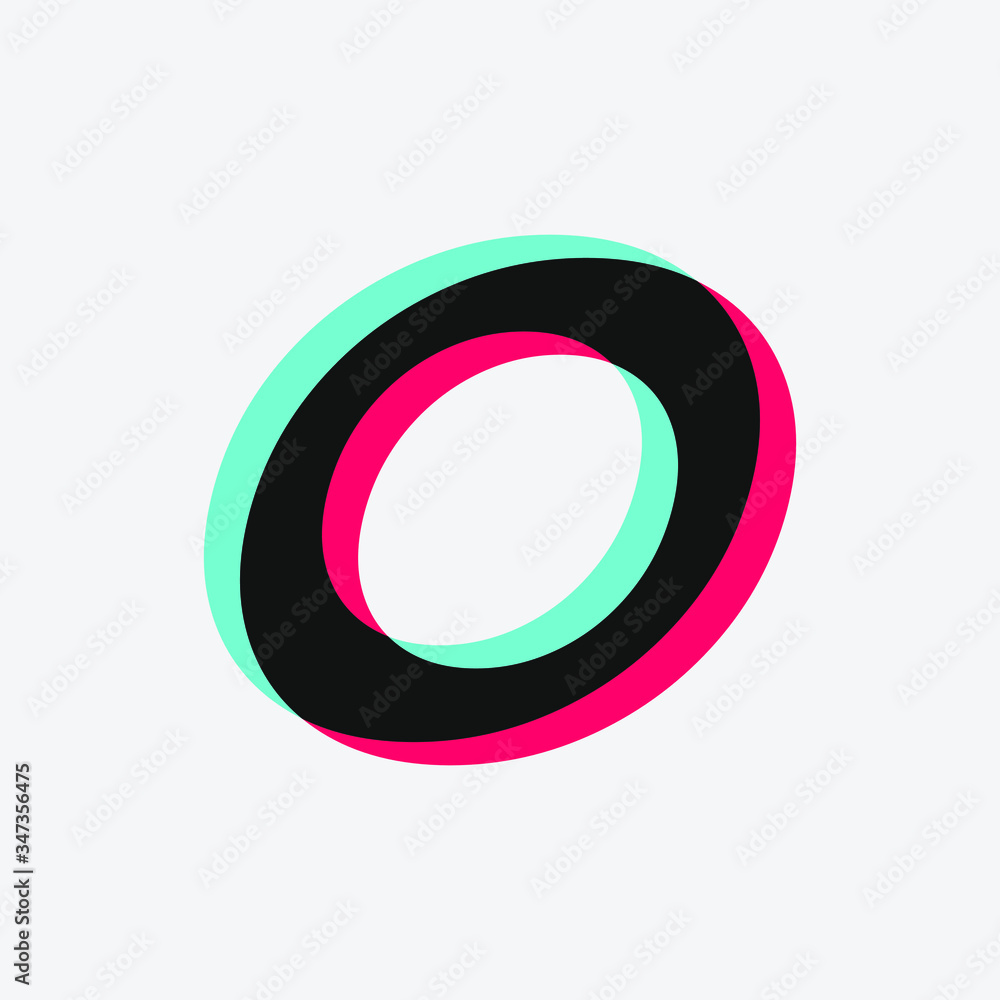 initial letter logo with 3d effect. logo for company. tiktok font initial letter logo with 3d effect. logo for company. tiktok font