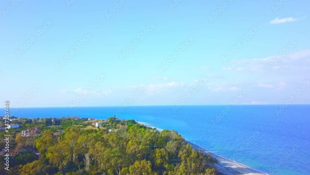 Aerial view of Greek coastal cities, the vast Ionian Sea Aerial view of Greek coastal cities, the vast Ionian Sea