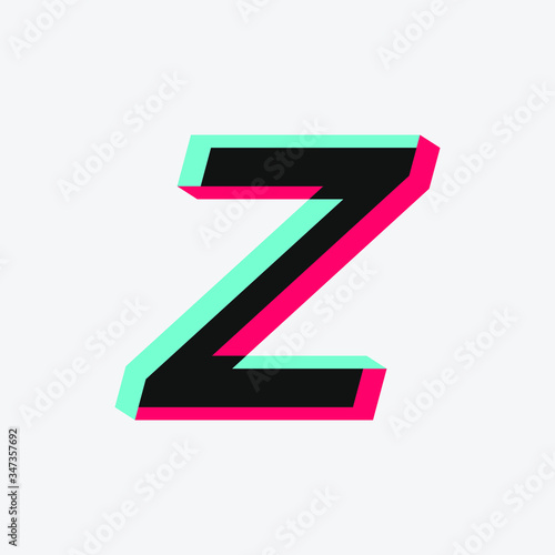 initial letter logo with 3d effect. logo for company. tiktok font