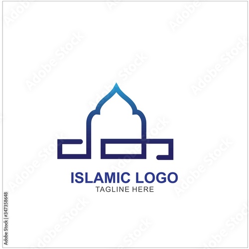 Islamic Logo Design Template. Mosque Icon Design Template