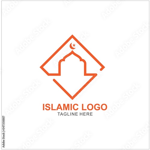 Islamic Logo Design Template. Mosque Icon Design Template