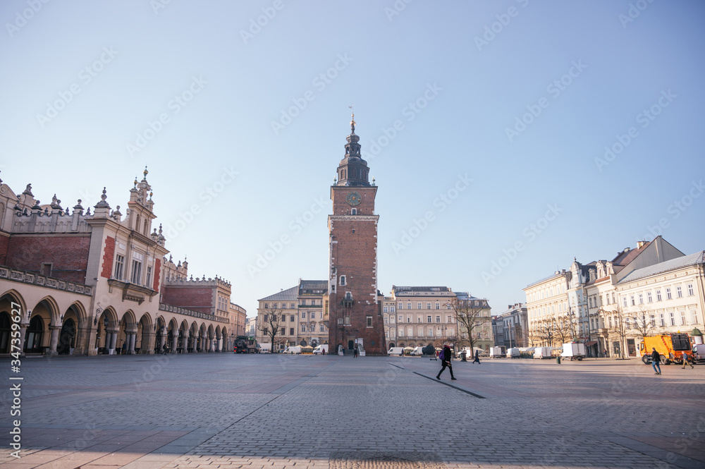 Krakow Old Town during sunrise