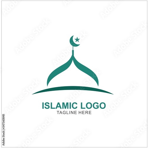 Islamic Logo Design Template. Mosque Icon Design Template