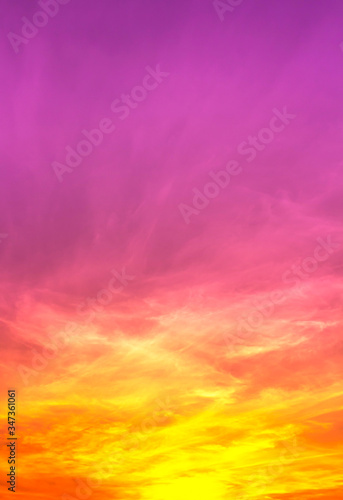 orange and red color light in blurry clouds with purple pink sky,abstract sky background