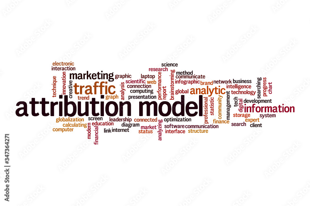 Attribution model word cloud concept Attribution model word cloud concept