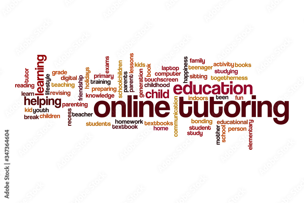 Online tutoring word cloud concept