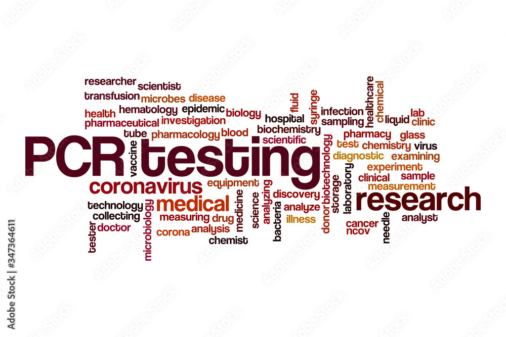 PCR testing word cloud concept PCR testing word cloud concept