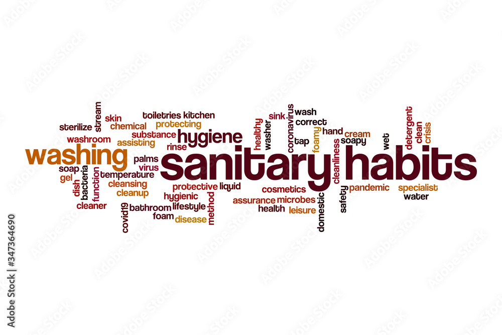 Sanitary habits word cloud concept