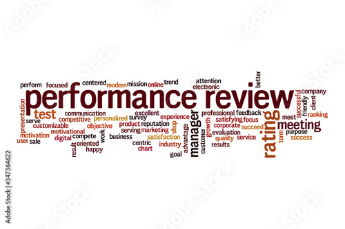 Performance review word cloud concept