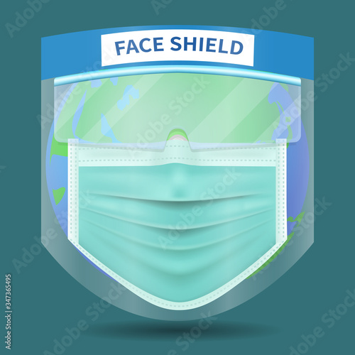 world or earth in protective mask, glasses and face shied, Coronavirus, 2019-nCoV, covid-19, Lassa fever, fight against Corona virus, Concept of fight against virus.