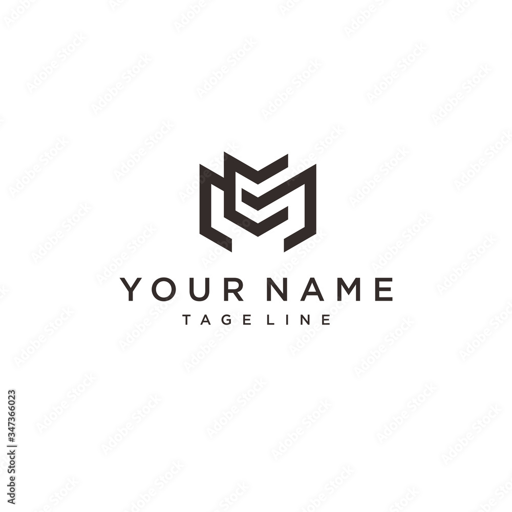 Letter M line logo design. MC Linear creative minimal monochrome monogram symbol. Universal elegant vector sign design. Premium business logotype.