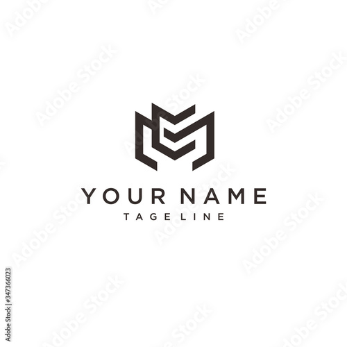 Letter M line logo design. MC Linear creative minimal monochrome monogram symbol. Universal elegant vector sign design. Premium business logotype.