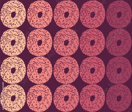 Seamless repeating pattern of donuts