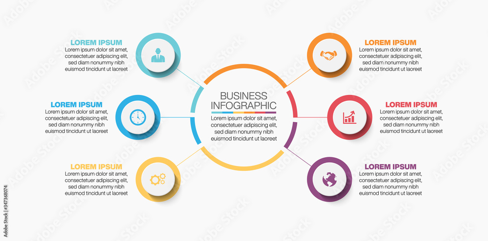 Business circle. timeline infographic icons designed for abstract background template milestone element modern diagram process technology digital marketing data presentation chart Vector

