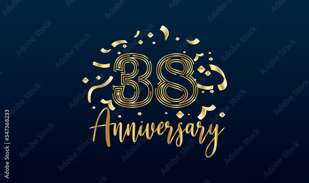 Anniversary celebration background. with the 38th number in gold and ...