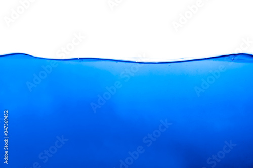 Abstract blue color water splashing isolated on white clean background water splash