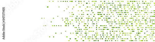 Abstract geometric shiny background with green dots. Vector banner design