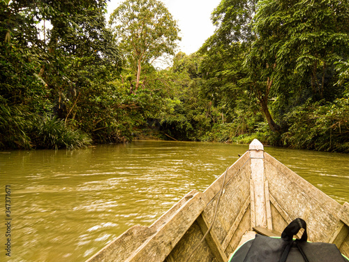 travel on the river using klotok photo