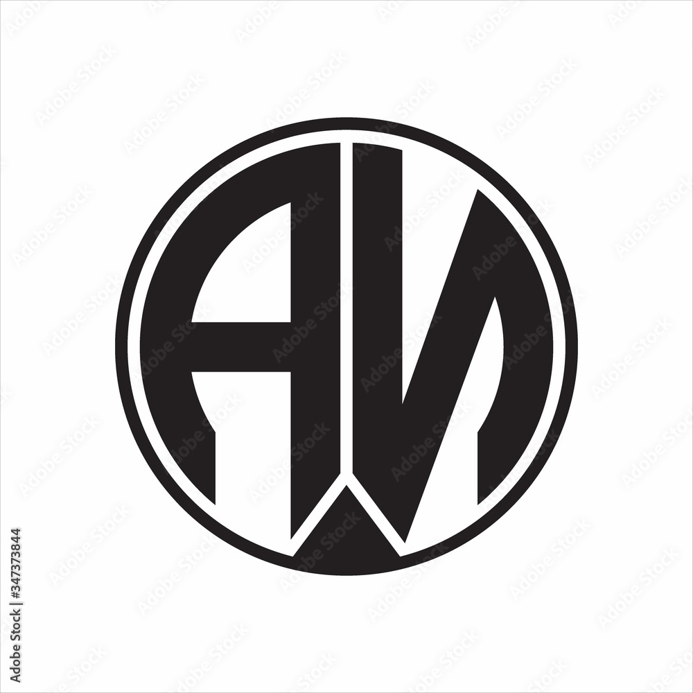 AN Logo monogram circle with piece ribbon style on white background AN Logo monogram circle with piece ribbon style on white background